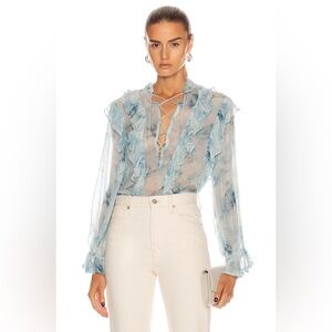 IRO | Cruis Ruffle Lace-Up Blouse